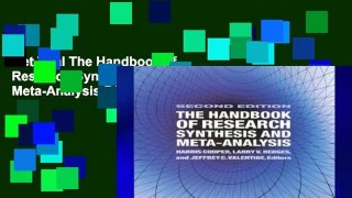 Get Trial The Handbook of Research Synthesis and Meta-Analysis D0nwload P-DF