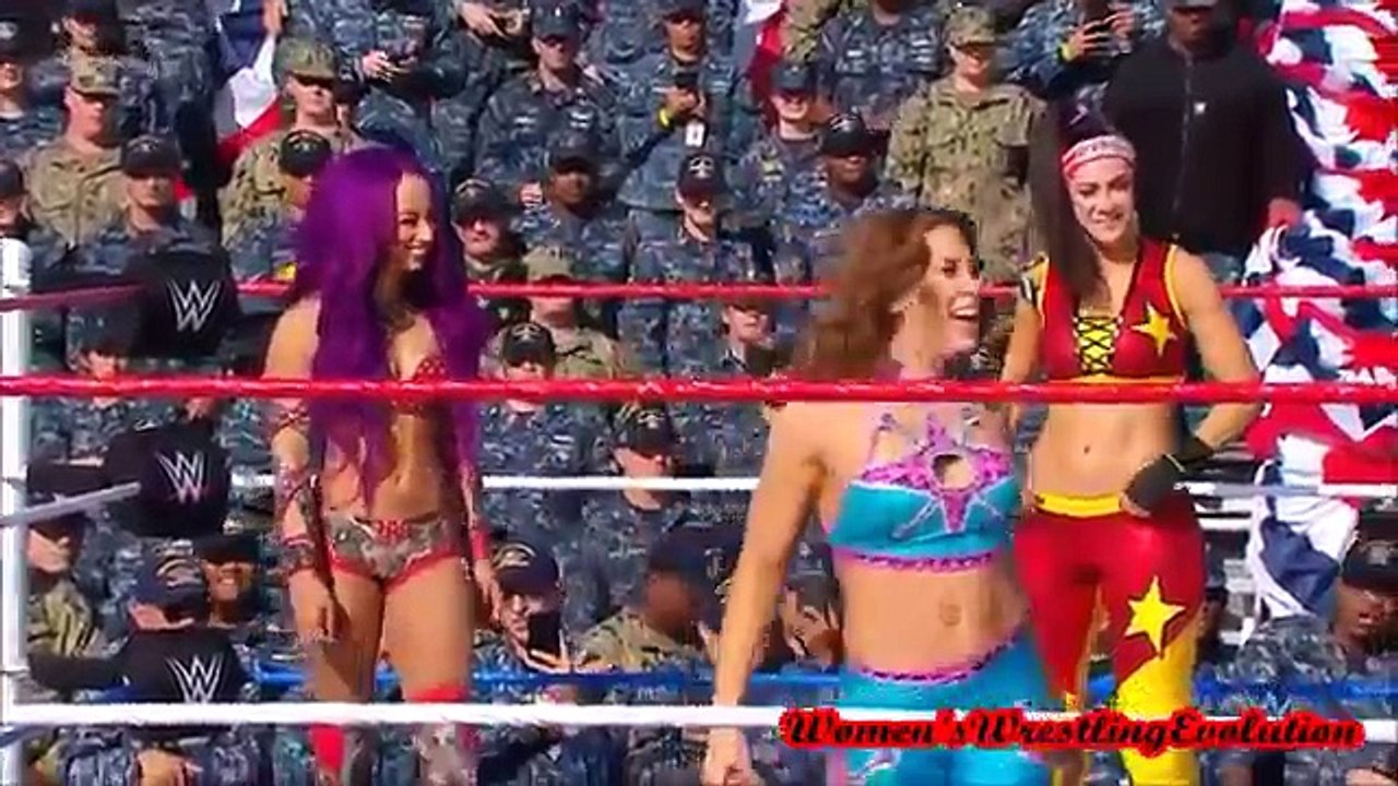 WWE Tribute to the Troops Absolution vs Mickie,Sasha & Bayley