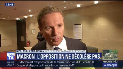 Download Video: Affaire Benalla: après les déclarations de Macron, Dupont-Aignan entend claquer la porte de la commission d'enquête 