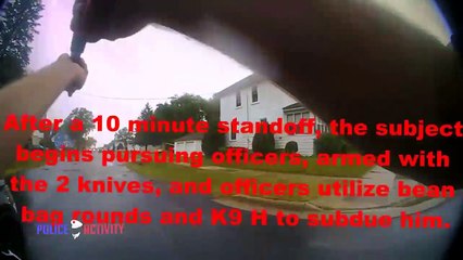 Un homme se dirige vers la police avec un couteau ! WTF