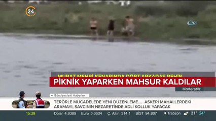 Piknik yaparken mahsur kaldılar