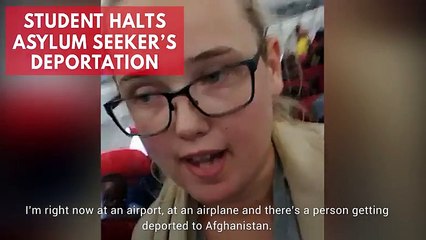 Скачать видео: Swedish Student Stops Deportation Of Asylum Seeker On Plane