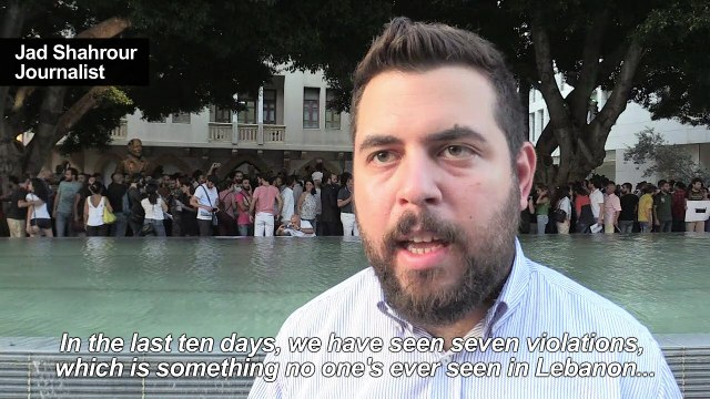 Activists protest in Beirut to defend freedom of speech