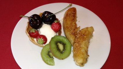 Recette de plancha : Banane flambée au rhum brun