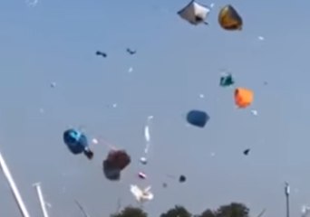 Mini-Twister Spins Revellers' Tents up in the Air at German Festival