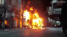 Bus Bursts Into Flames In Bangkok