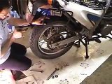 Technical Demo on BMW F650 - Rear Wheel Removal