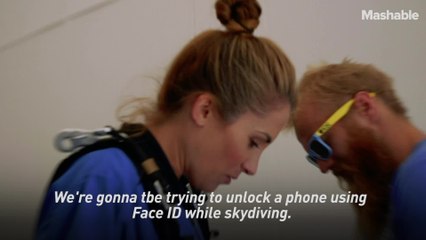 Can your face unlock a phone while jumping from a plane?