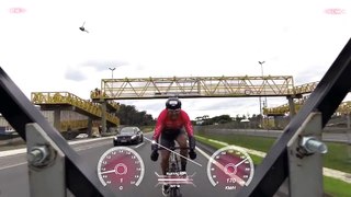 Man Reaches Record Breaking Speeds on Bicycle