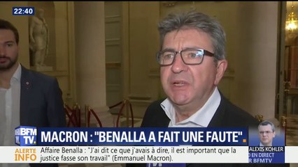 "Ce sont des mœurs de rustre", réagit Jean-Luc Mélenchon à la prise de parole d'Emmanuel Macron