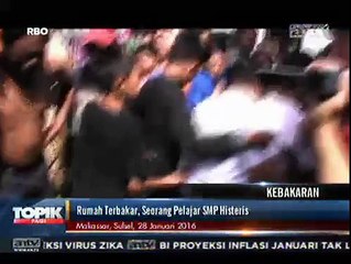Rumah Terbakar Seorang Pelajar SMP Histeris