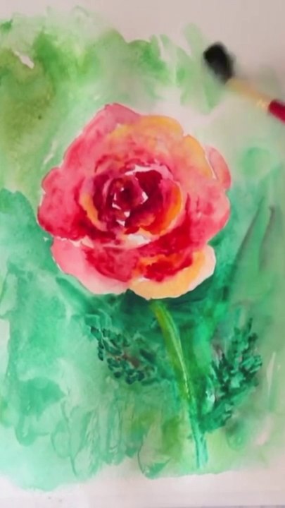 How To PAINT A Red Rose in Watercolor