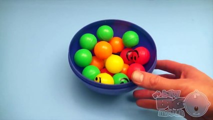 Learn Colours with Smiley Face Rubber Balls! Fun Learning Contest! 2