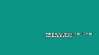 Popular Book  Contracts (Hornbook) Unlimited acces Best Sellers Rank : #1