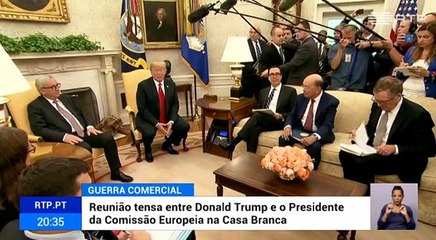 Ambiente tenso na reunião de Trump com Juncker