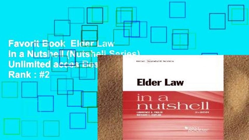 Favorit Book  Elder Law in a Nutshell (Nutshell Series) Unlimited acces Best Sellers Rank : #2