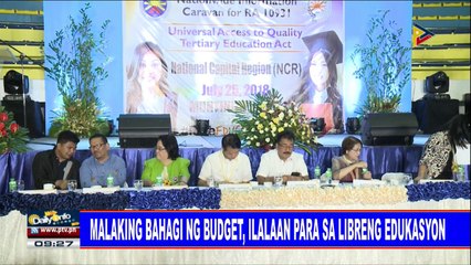 Malaking bahagi ng budget, ilalaan para sa libreng edukasyon