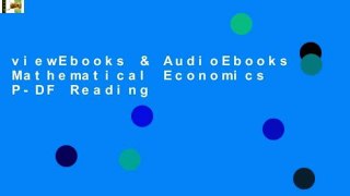 viewEbooks & AudioEbooks Mathematical Economics P-DF Reading