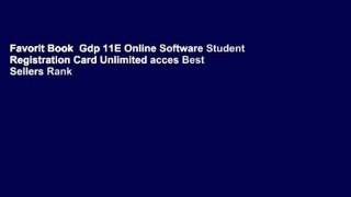 Favorit Book  Gdp 11E Online Software Student Registration Card Unlimited acces Best Sellers Rank