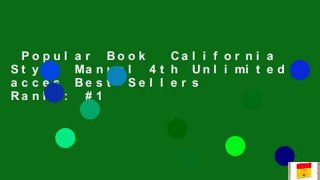 Popular Book  California Style Manual 4th Unlimited acces Best Sellers Rank : #1