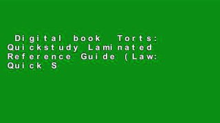 Digital book  Torts: Quickstudy Laminated Reference Guide (Law: Quick Study) Unlimited acces Best