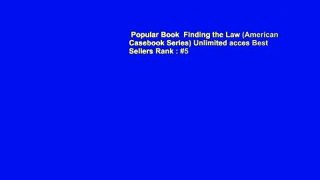 Popular Book  Finding the Law (American Casebook Series) Unlimited acces Best Sellers Rank : #5