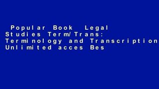 Popular Book  Legal Studies Term/Trans: Terminology and Transcription Unlimited acces Best