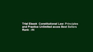 Trial Ebook  Constitutional Law: Principles and Practice Unlimited acces Best Sellers Rank : #4