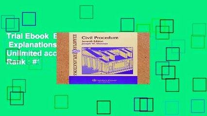 Trial Ebook  Examples   Explanations for Civil Procedure Unlimited acces Best Sellers Rank : #1