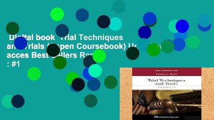 Digital book  Trial Techniques and Trials (Aspen Coursebook) Unlimited acces Best Sellers Rank : #1