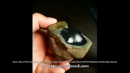 One of The Last Rough Burmese Translucent Black Jadeite Jade Stones 2018 @ Hpakant, Kachin State