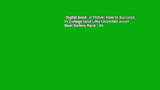 Digital book  U Thrive: How to Succeed in College (and Life) Unlimited acces Best Sellers Rank : #4