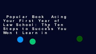 Popular Book  Acing Your First Year of Law School: The Ten Steps to Success You Won t Learn in