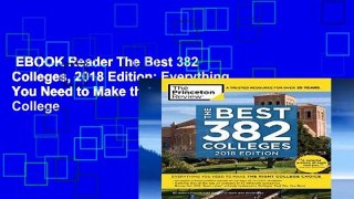 EBOOK Reader The Best 382 Colleges, 2018 Edition: Everything You Need to Make the Right College