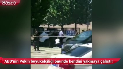 Çin'de bir kadın ABD Büyükelçiliği önünde kendini yakmaya çalıştı