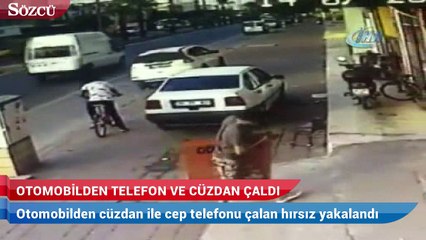 Otomobilden telefon ve cüzdan çalan hırsız yakalandı