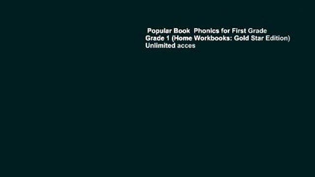 Popular Book Phonics for First Grade Grade 1 (Home Workbooks: Gold Star Edition) Unlimited acces