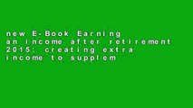 new E-Book Earning an income after retirement 2015: creating extra income to supplement your