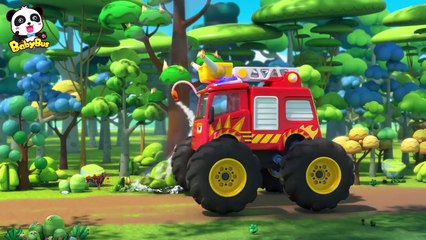 Bad Monster Car Stole Panda Miumius Candy | Monster Police Car | Car Songs & Story | Baby