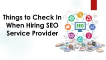 Points to consider when hiring SEO Service Provider