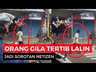 Hebat! Orang Gila Tertib Lalu Lintas