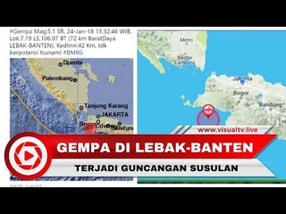 Gempa Kembali Guncang Banten, Jakarta, dan Jawa Barat