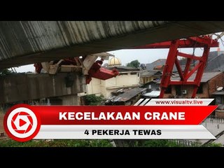Crane Proyek DDT Kereta Api Jatuh, Empat Pekerja Tewas Tertimpa