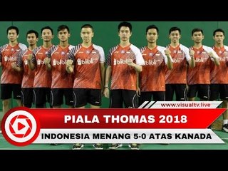 Piala Thomas 2018, Indonesia Bungkam Kanada 5-0