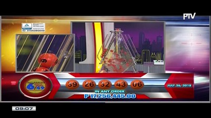 PCSO 9 PM Lotto Draw, July 26, 2018