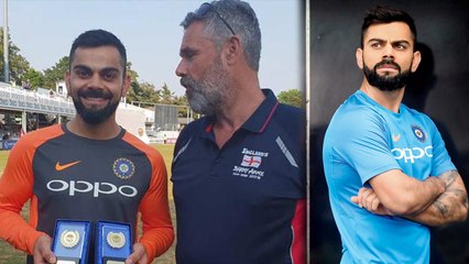 சிறந்த வீரர்... கோஹ்லிக்கு விருது.... பார்மி ஆர்மி வழங்கியது!  |  Barmy army's award to  kohli.