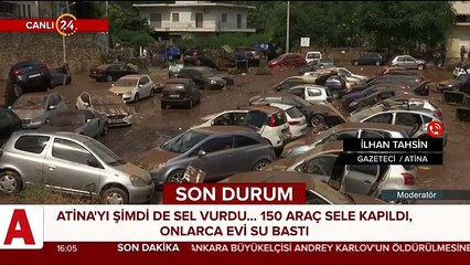 Atina�yı şimdi de sel bastı