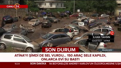 Atina'yı şimdi de sel bastı