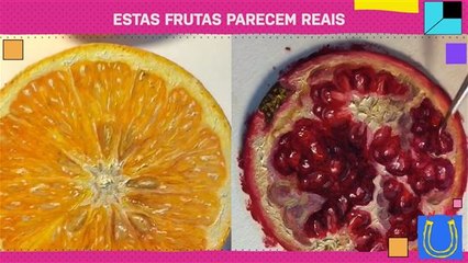 Pinturas de frutas que parecem reais