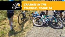 Chute dans le peloton, Quintana au sol / Crashes in the peloton - Étape 18 / Stage 18 - Tour de France 2018